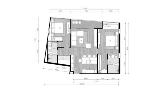 Apartment floor plan, 2 bedrooms in The Petit Tycoon No. 11008
