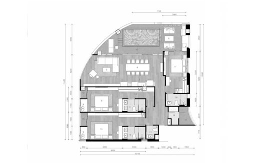 Villa floor plan, 3 bedrooms in The Petit Tycoon No. 11012 (2D)