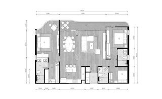 Apartment floor plan, 3 bedrooms in The Petit Tycoon No. 11011